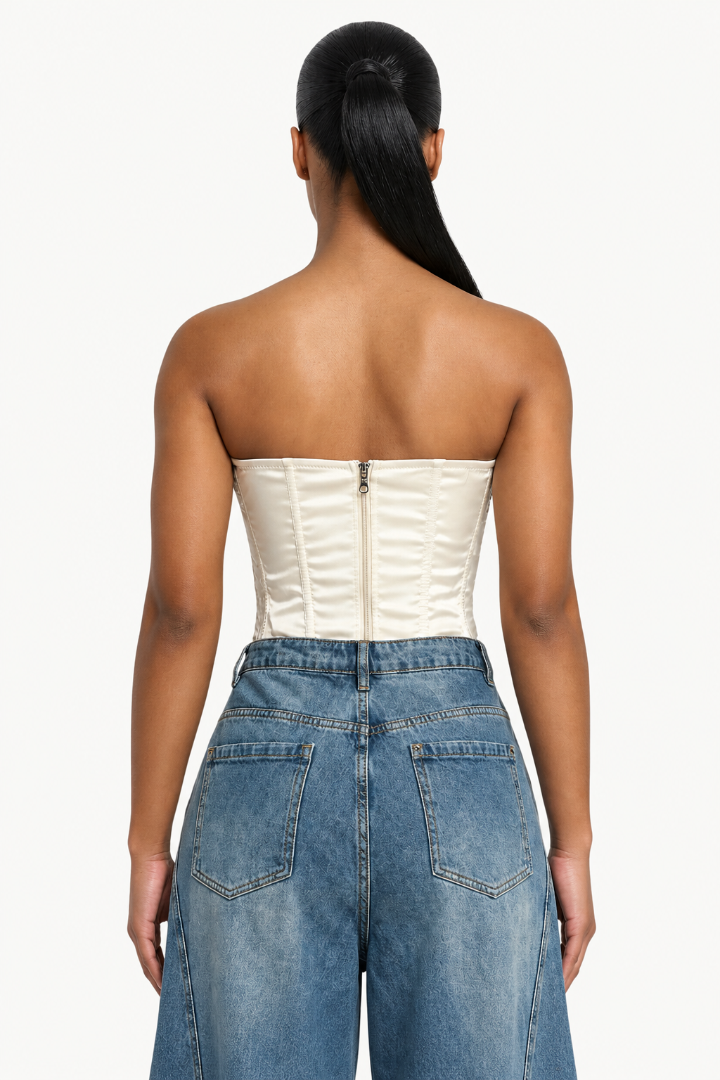 Sequin Strapless Corset Top