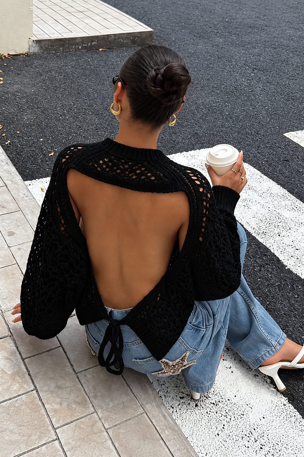 Open-Back Knit Sweater