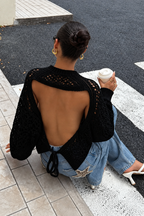Open-Back Knit Sweater
