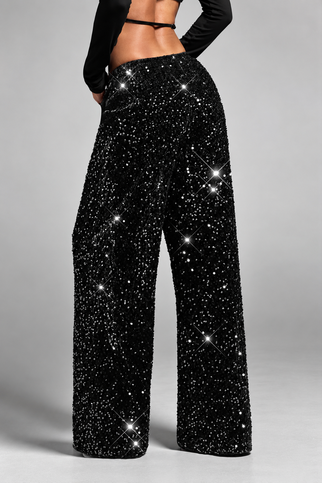 Sequin Wide-Leg Pants