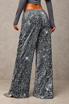 Sequin Wide-Leg Pants