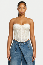 Sequin Strapless Corset Top