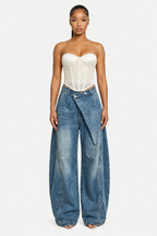 Sequin Strapless Corset Top