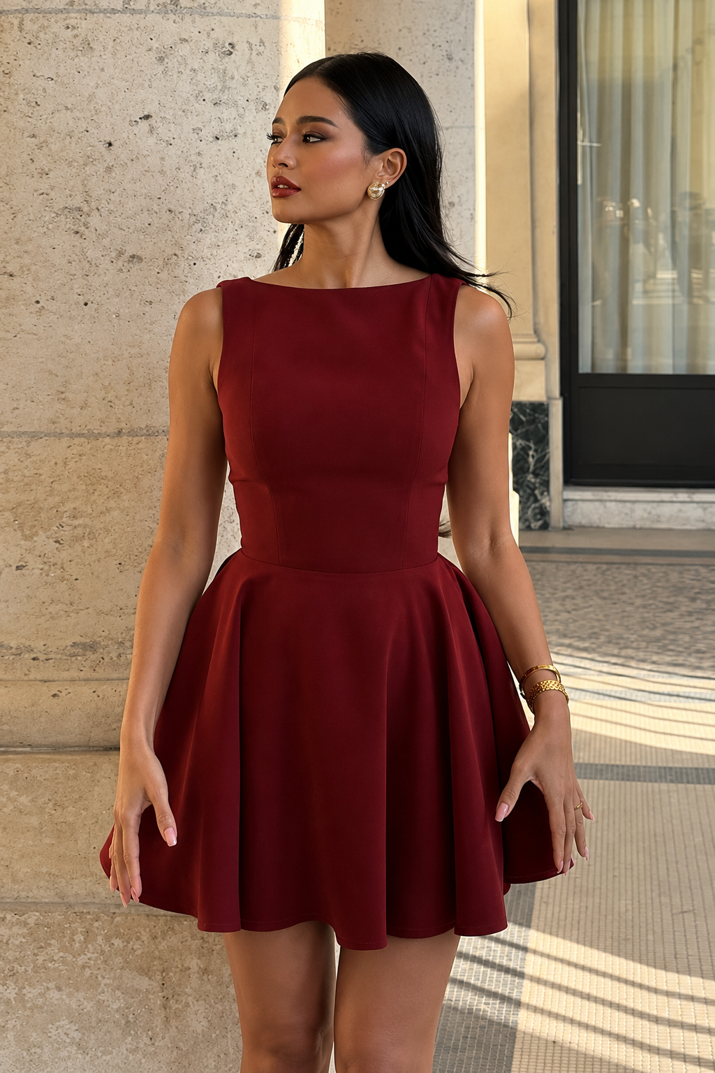 Sleeveless Fit and Flare Mini Dress