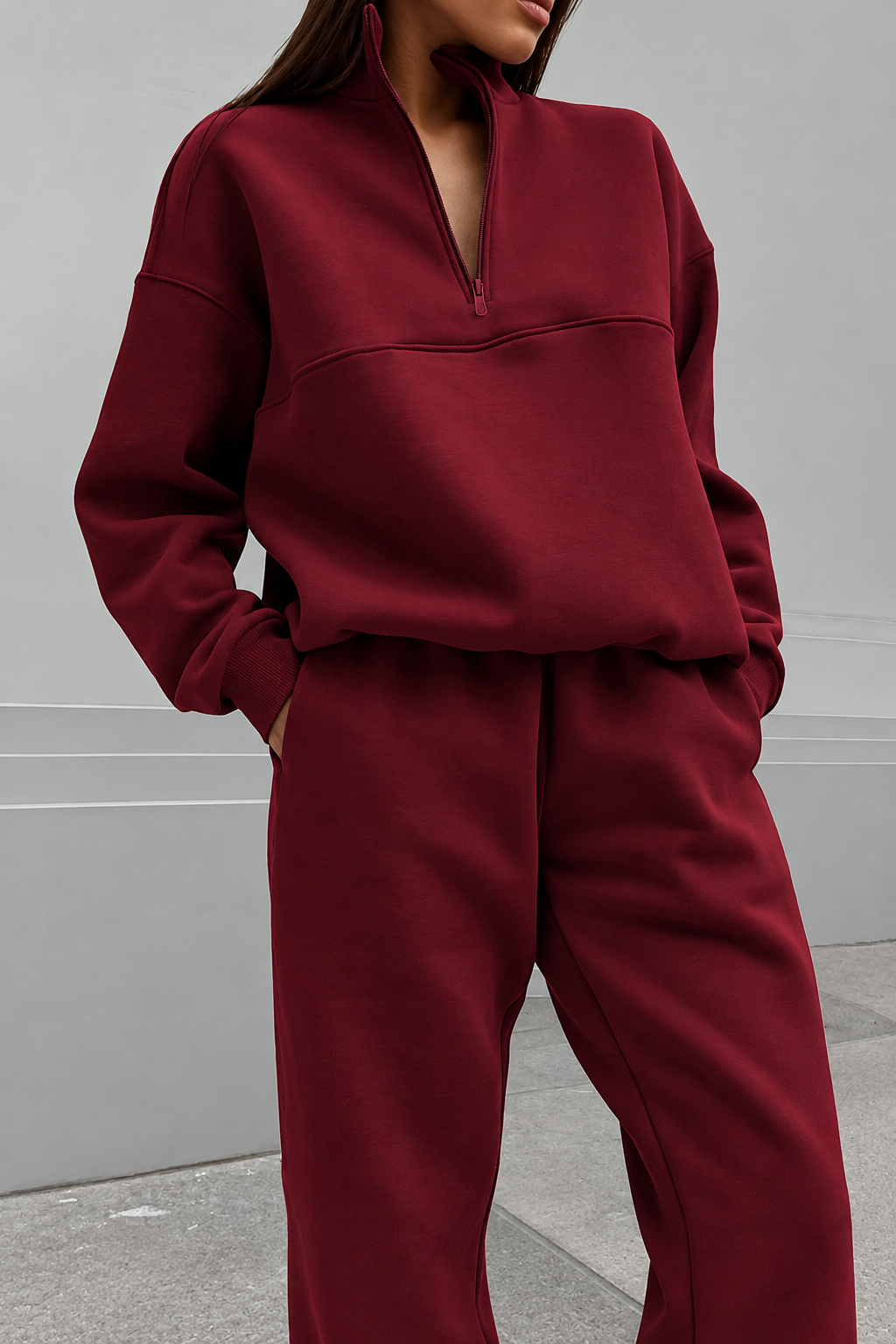 Relaxed Sweatshirt and Straight-Leg Pants Set