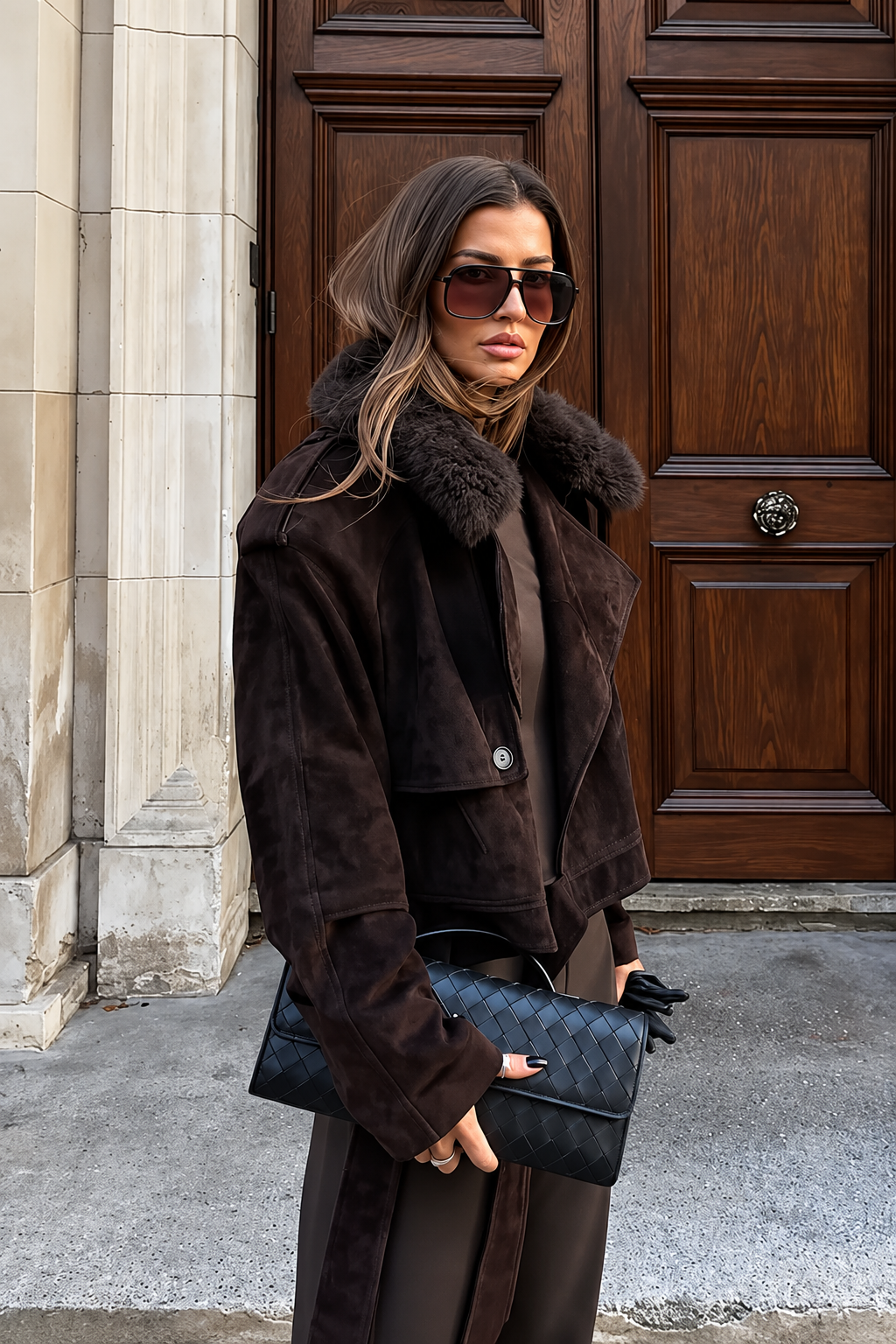 Faux Fur Collar Jacket