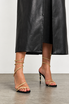 Crystal Lace-Up Stiletto Heels