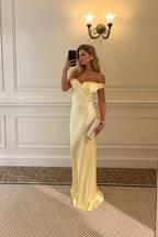 Off-Shoulder Draped Maxi Dress