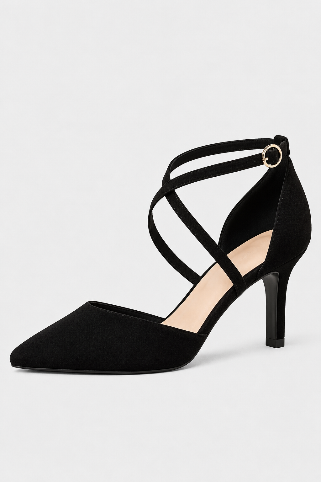 Strappy Pointed-Toe Stiletto Heels