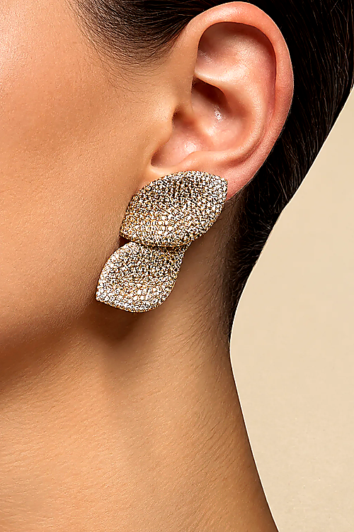 Crystal Leaf Drop Earrings