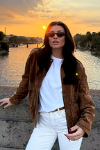 Avery Suede-Effect Bomber Jacket