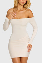 Ruched Off-Shoulder Mini Dress