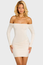 Ruched Off-Shoulder Mini Dress