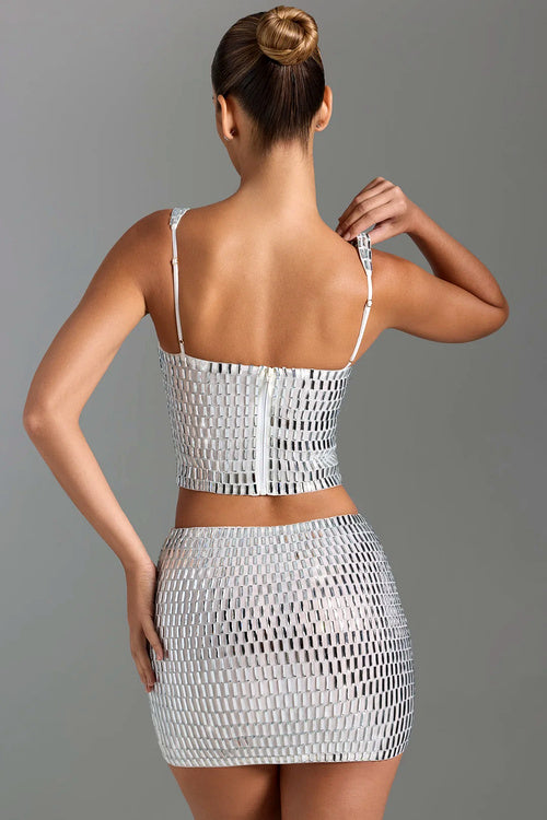 Sequin Crop Top & Skirt Set