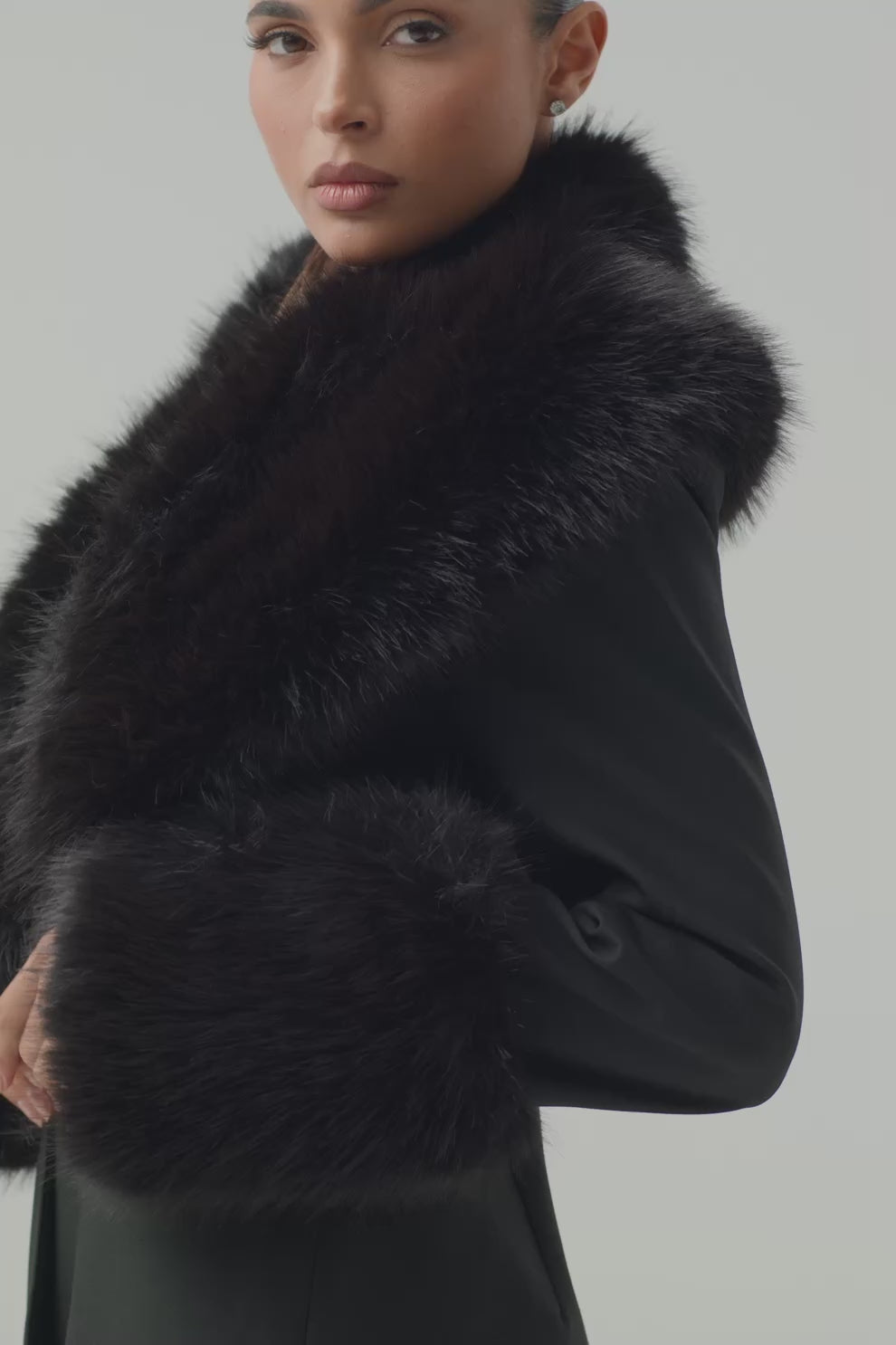Faux Fur Trim Blazer